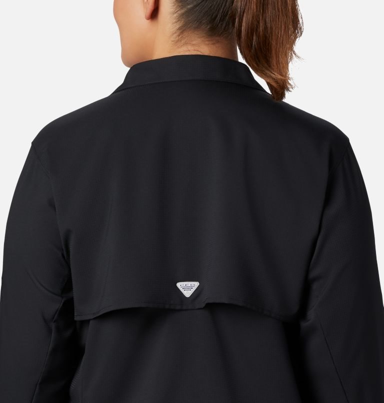 Women's Columbia PFG Tamiami II Long Sleeve Shirts Black | Plus Size CA-Q1A40